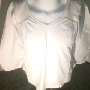 NAUTICA WOMEN'S WHITE COTTON BLOUSE
